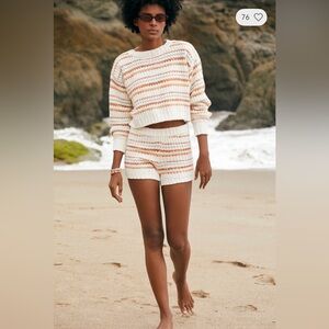 Anthropologie LSPACE Long Sleeve Pismo Beach Pullover & Shorts SET, Large NWT